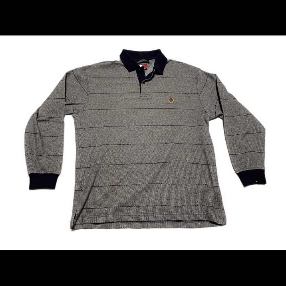 Vintage Tommy Hilfiger Woven Longsleeve Polo Crest